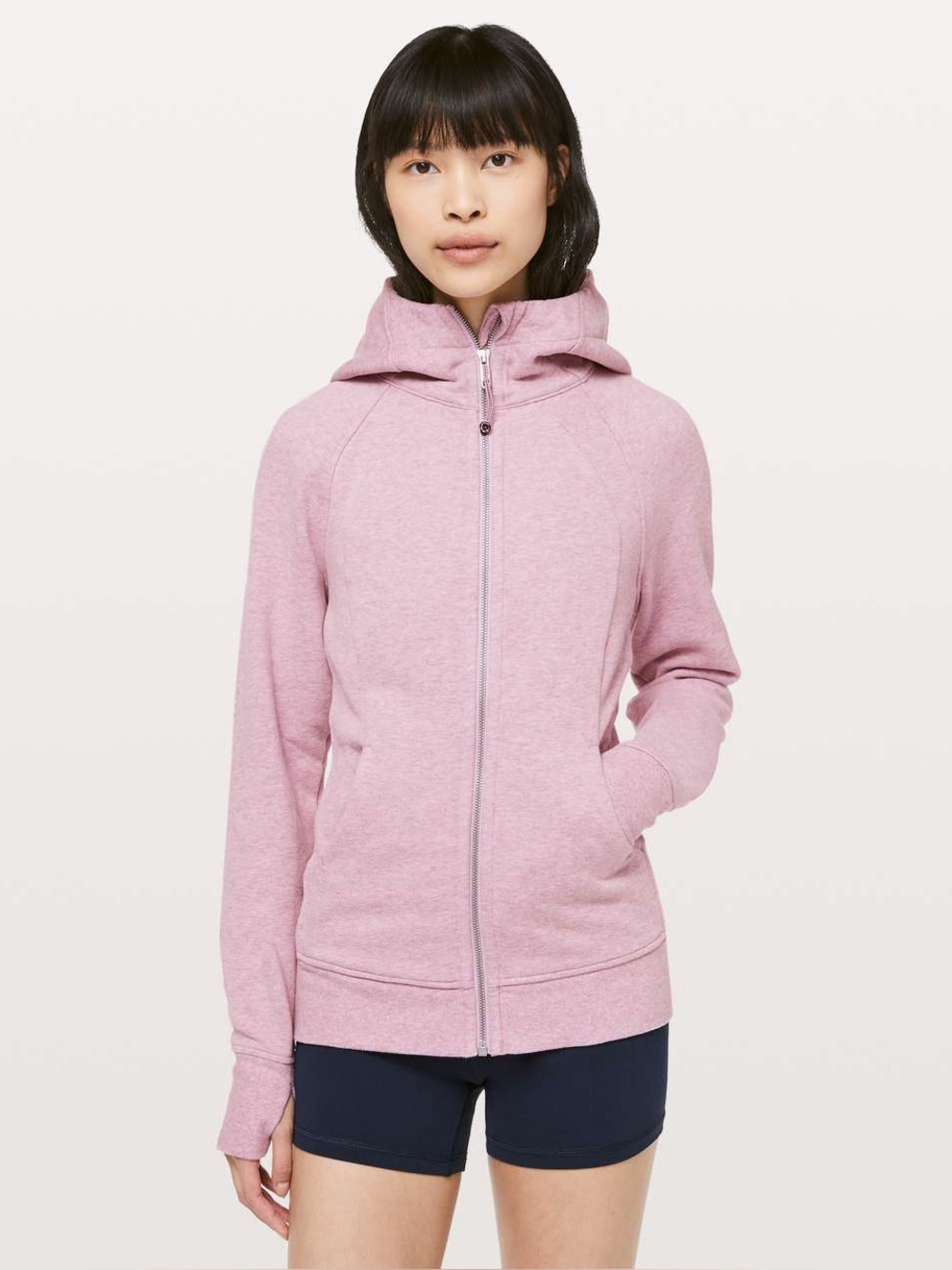 Lululemon Scuba Hoodie *Light Cotton Fleece in Heathered Dusty Rose Size 8